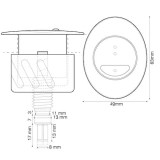 pulsador doble ovalado para mecanismos descarga a cable | drena | plastisan