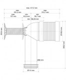 manguito wc curvo recortable dimensiones | drena | plastisan