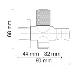 llave escuadra con soporte | drena