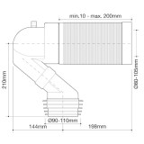 manguito wc curvo recortable compact | drena