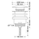 válvula clic clac universal tornillo cromo | drena