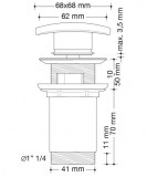 válvula clic clac rebosadero avant cuadrada | drena | plastisan