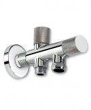 llave escuadra doble 1/2-3/8 moleteada | drena | plastisan