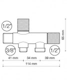 llave escuadra doble ½ moleteada | drena | plastisan