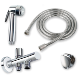 conjunto ducha-bidé lamu flexo metal con llave | drena | plastisan