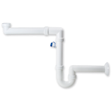 sifón p fregadera ahorro espacio con toma | drena | plastisan