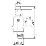mecanismo muelle 15mm válvula clic clac dimensiones | plastisan